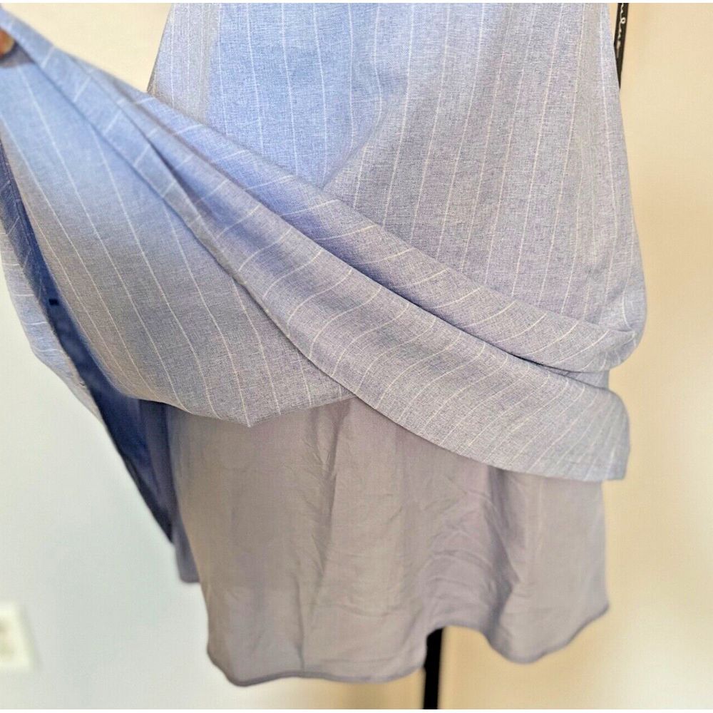 Lulu's Dress Women‎ Medium Blue White Shoreline Stripes Sleeveless Skater Dress - Picture 9 of 16